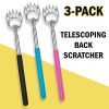 3 Pack Bear Claw Telescopic Metal Extendable Back Scratcher Back Massager Gift
