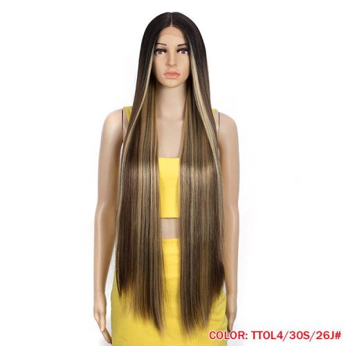 Long Straight Hair Synthetic Fiber Headgear