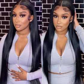 Women's Fashion Simple Human Hair Straight Wig (Option: 30inch)